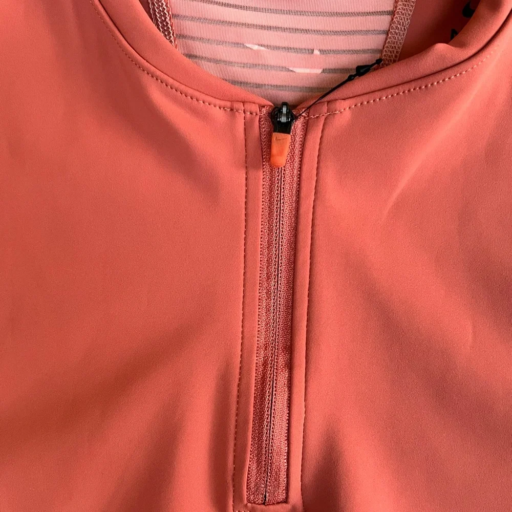 Nike dri-fit peach color half zip sports bra